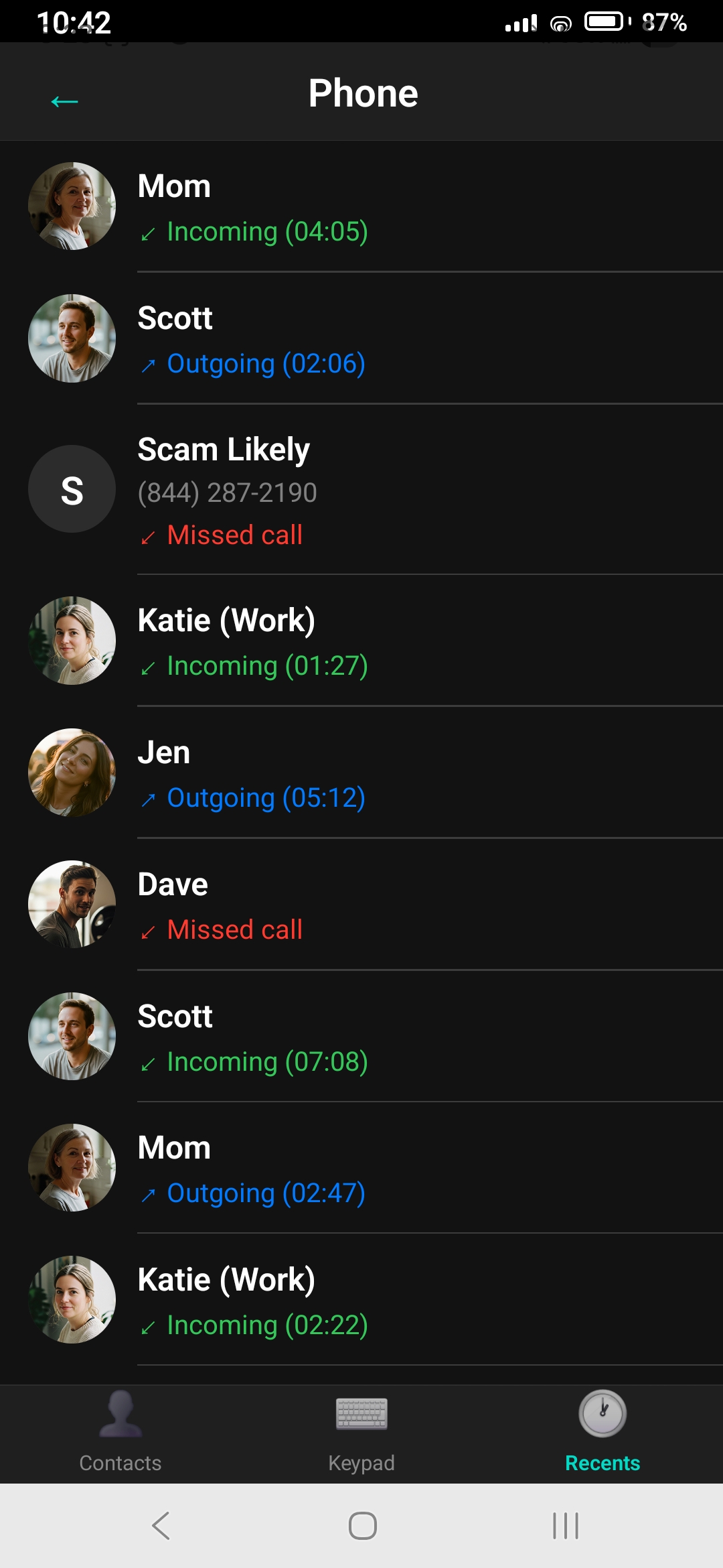 Inbox with messages